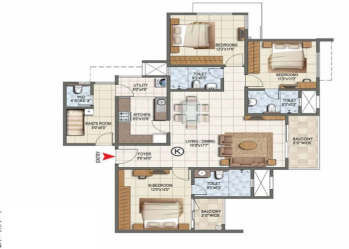 Featured Image of Sobha Solis 1 BHK Apartment Floor Plan